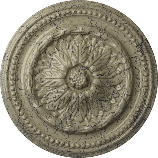 Ekena Millwork Chester Ceiling Medallion (Fits Canopies up to 2 1/4"), 15 3/4"OD x 1 7/8"P, Castle Stone Crackle CM15CHCSC - main